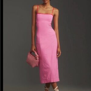 Anthropologie The Dafni Cutout Linen Midi Dress